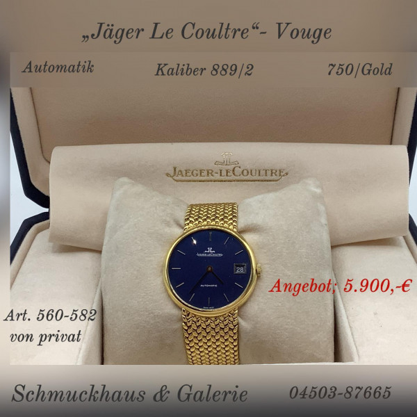 Ein toller Klassiker von Jäger Le Coultre zu einem tollem Angebot in massiv 750/ Gelbgold - Schmuckhaus & Galerie Timmendorfer Strand